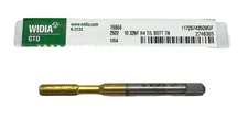 Widia 10-32 HSS Thread Forming Tap, H4, NF, Tin Coated Bottoming Tap