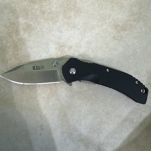 5.11 Tactical Folding Knife Pocket Knife 0318, Black/silver Handle