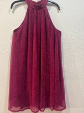 Nine west Party flowy red dress with metallic size 12.