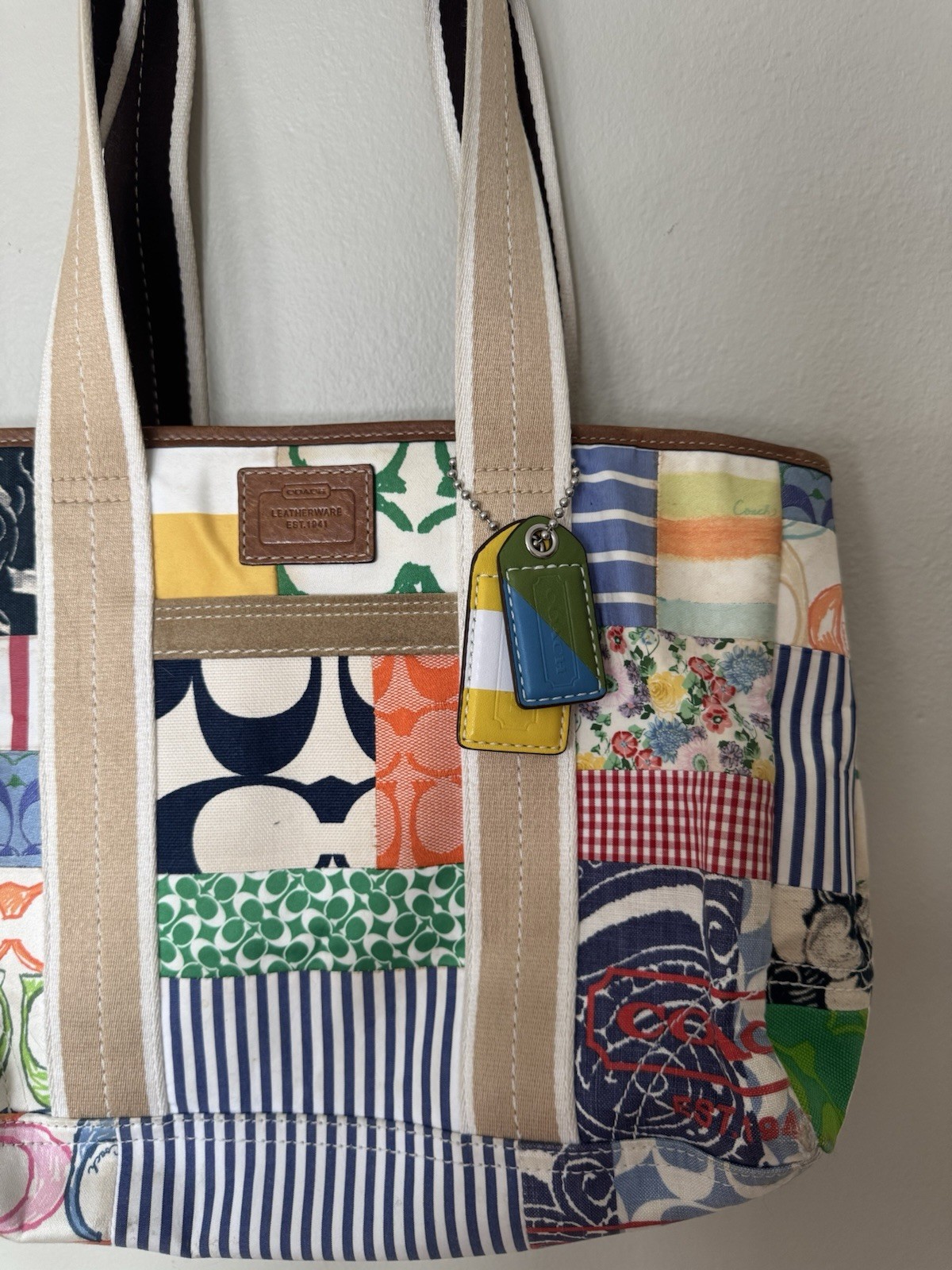 Coach Hampton Spring Patchwork Multi-color Dual H… - image 2