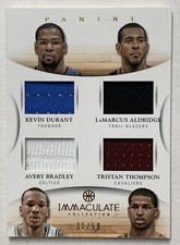 2012-13 Panini Immaculate Kevin Durant/Aldridge/Bradley/Thompson Quad Relic /50