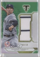 2018 Topps Triple Threads Single Jumbo Relics Green 10/18 Masahiro Tanaka s3g