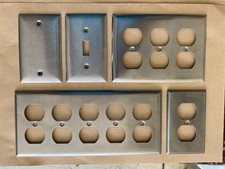 Brushed Stainless Steel Duplex Outlet Wall Cover Plates, 1, 3 or 5 Gang