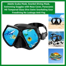 Adults Scuba Mask, Snorkel Diving Mask, Swimming Goggles with Nose Cover, Pan...