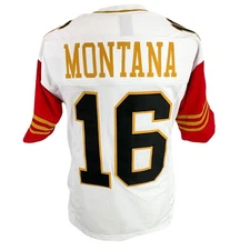 Joe Montana Jersey Red White San Francisco | Unisex Adult Sizes S-5XL Unsigned