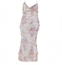 PrettyLittleThing Plus Floral Printed Textured Cowl Neck Maxi Dress US 18 (2XL)