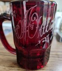 1933 Ruby Red Glass Mug - Etched 1933 World's Fair Chicago 4 1/2" - Excellent  — photo 3