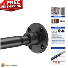 Heavy Duty Adjustable Shower Curtain Rod 56-76 Inch - Rustproof  Elegant Black