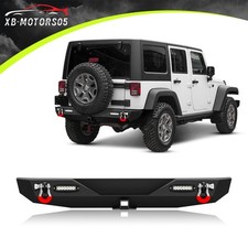 With 2" Hitch Receiver Rear Bumper For Jeep Wrangler JK JKU Unlimited 2007-2018