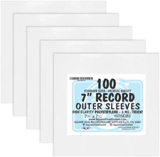 (500) 7" Record Sleeves - 3mil ARCHIVAL Vinyl 45rpm HEAVY DUTY Outer Bags Covers