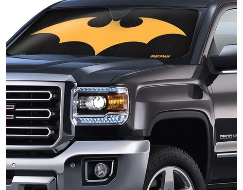 Warner Bros Batman Logo Front Windshield Accordion Folding Automotive Sunshade - Picture 4 of 5