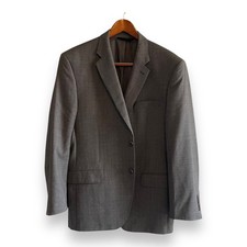 Jos A Bank Signature Gold Blazer Men's 42R Gray Glen Check 100 Wool Sport Coat