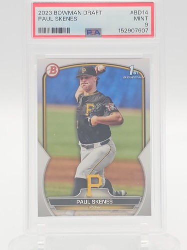 PAUL SKENES 2023 BOWMAN DRAFT BASEBALL 1ST #BD-14 PITTSBURGH PIRATES PSA 9 Q8192