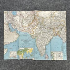 Vintage 1963 National Geographic Southwest Asia Map National Geographic Society