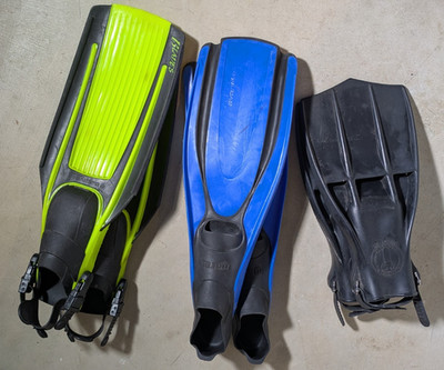Aqua Lung Rocket Fins US Divers Blades Mares Avanti HP 3 Pair Scuba Fins Snorkel