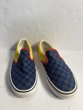 Vans Checkerboard Slip On Sneakers Blue Yellow Red Colorblock Skate Shoes