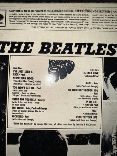 1978 THE BEATLES-Rubber Soul LP, sw 2442,michelle, girl, norwegian wood,the word - Picture 4 of 8