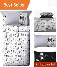 4-Piece Ultra-Soft Nightmare Before Christmas Bedding Set - Perfect for Kids 
