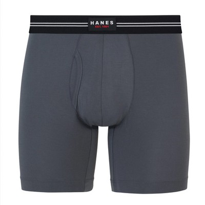 Hanes Perfect Flex Men's Boxer Brief Underwear, Lightweight & Breathable, Grey,