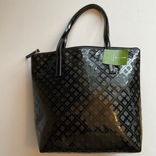 KATE SPADE Sophie Embossed Patent Leather Tote Shoulder Bag. Black