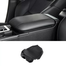 Black Leather Center Armrest Cover Trim For Toyota Prado LC250 2024 2025 RHD