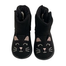 Wonder Nation Adorable Black Infants Boots With Cat Face Size 2 SU
