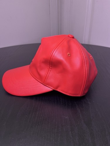 Telfar Logo Embossed Hat Green Faux Leather - Picture 2 of 7