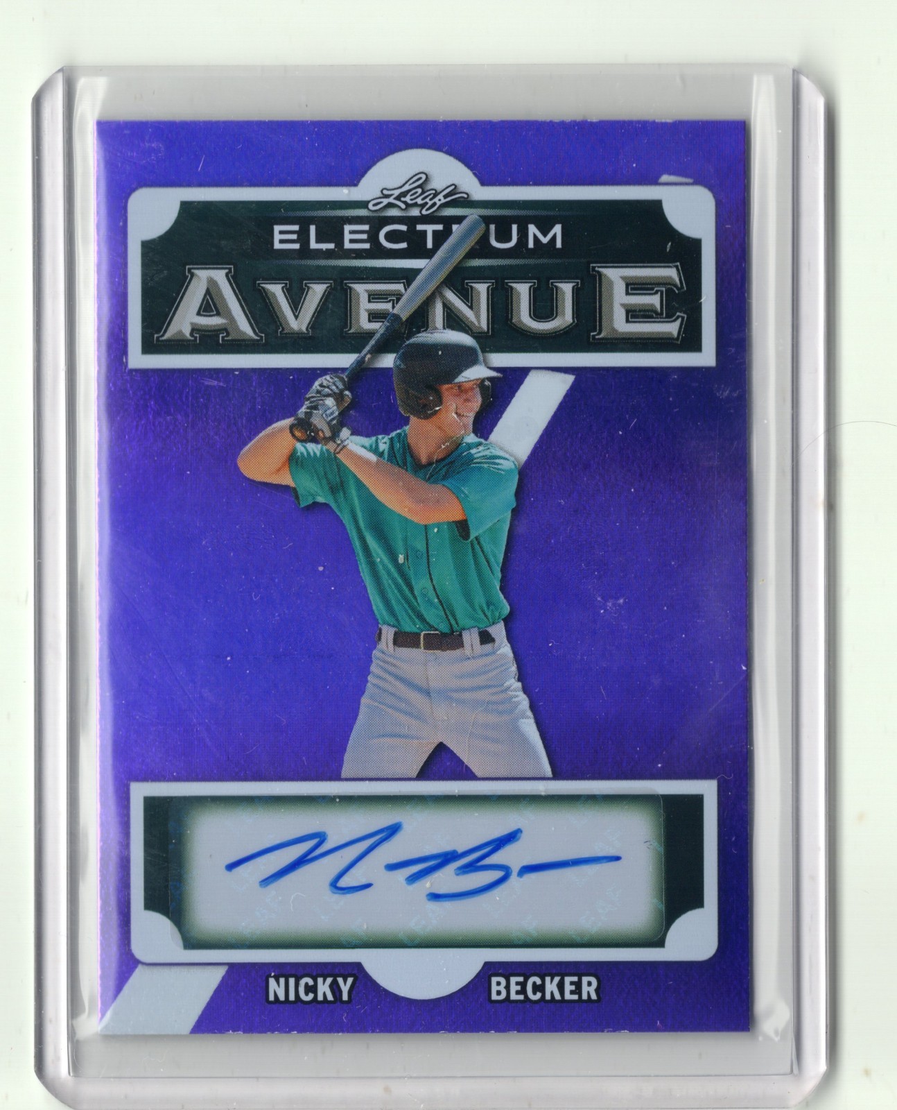 2026 Leaf Electrum Nicky Becker Avenue Purple AUTO RC 7/7 MARINERS edge wear