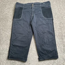 Vintage Nike Cargo Capri Pants XL (16-18) Womens Navy Swoosh Embroidered