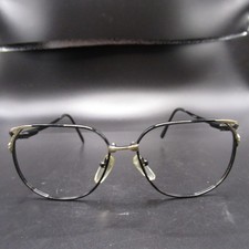 Vintage Style Black  Gold Metal Eyeglass Frames No Lenses Unisex Adults