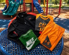 Lot of 4 Little Boys NIKE  UNDER ARMOUR Track Jacket, Shirts  Shorts 4  5