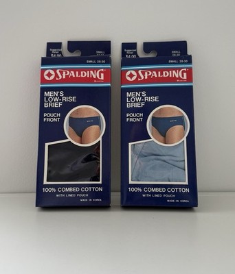 Vtg Lot 2 Spalding Mens Low Rise Briefs Small 28 30 Pouch Front Cotton Underwear
