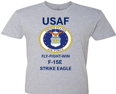 F-15E STRIKE EAGLE * AIRCRAFT* SHIRT W/EMBLEM*USAF OFFICIALLY LICENSED