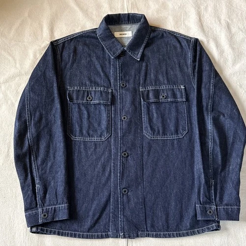 Buck Mason Denim Shirt Jacket Men Medium Utility Chore Coat Heritage Blue Cotton - product listing photo