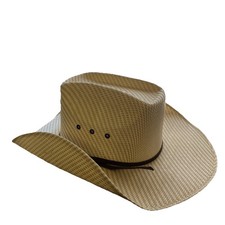 Twister Cowboy Hat Kids L Tan Straw Cattleman Crease Western Woven Sun Hat