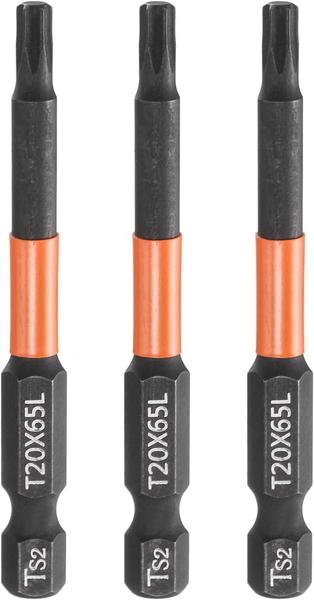"3 StüCk T20 Torx Bit Schraubendreher Bit Set 65Mm Lang 1/4\" Magnetisch Sechskant"-image