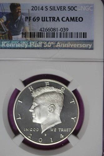2014 S NGC PF69 ULTRA CAMEO KENNEDY SILVER DOLLAR #B51525