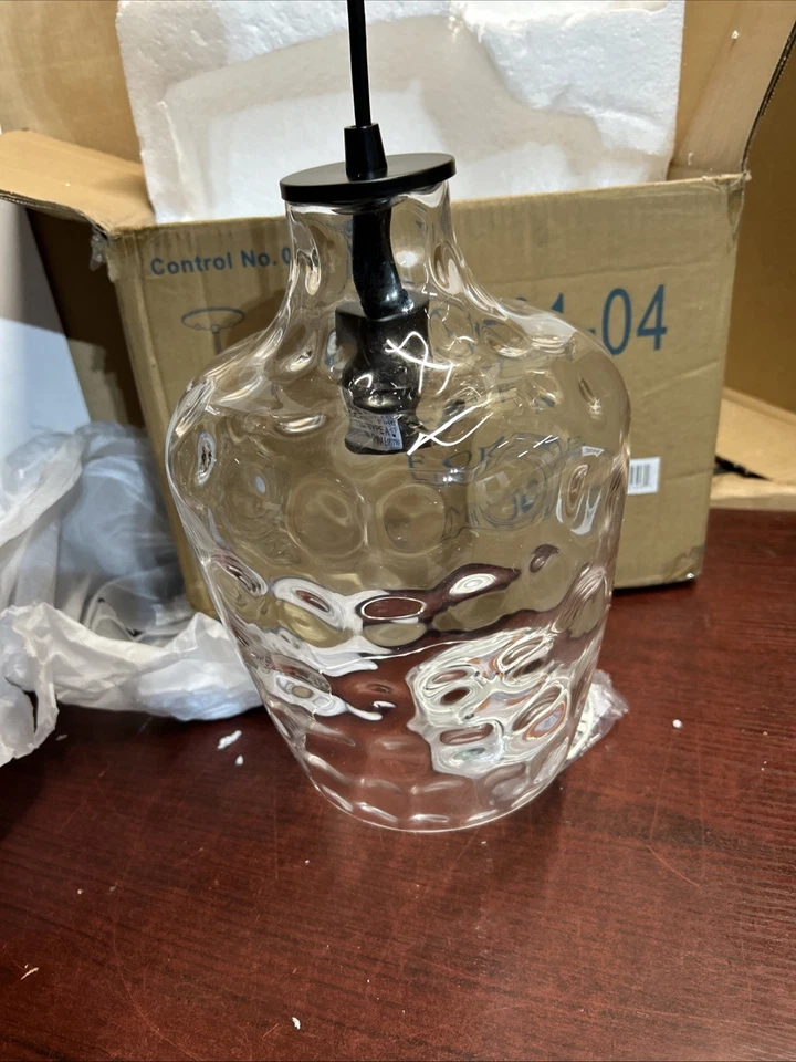 Forte Lighting Mini Pendant Fixture 8”W x 11.25” T Clear Glass Globe NEW - Image 2 of 4