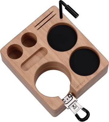 Normcore Compact Tamping Station, Portafilter Stand, Organizer, 58mm Ashwood