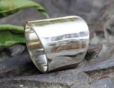 925 Sterling Silver, Solid Silver, Band Ring, Unisex, Wide Fashion Ring