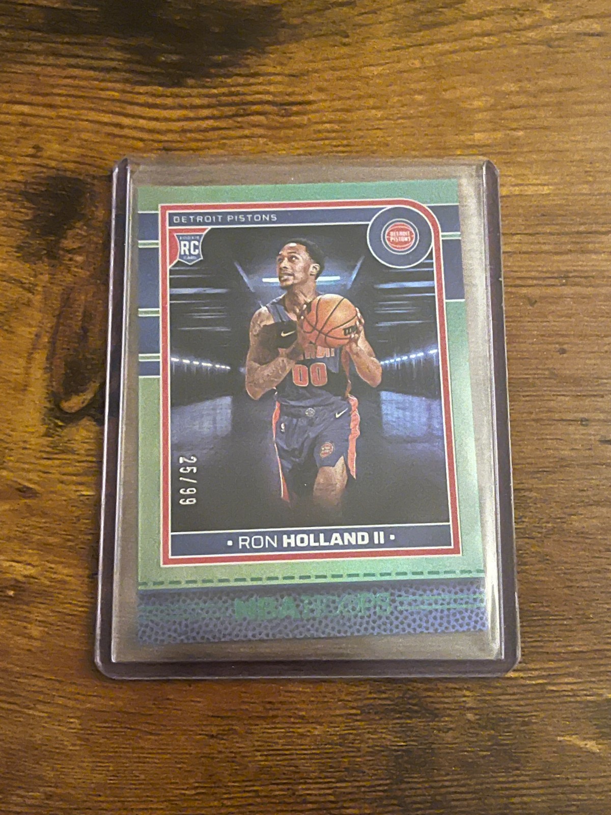 2024-25 NBA Hoops - Ron Holland II RC #235 - Green Parallel /99 Pistons