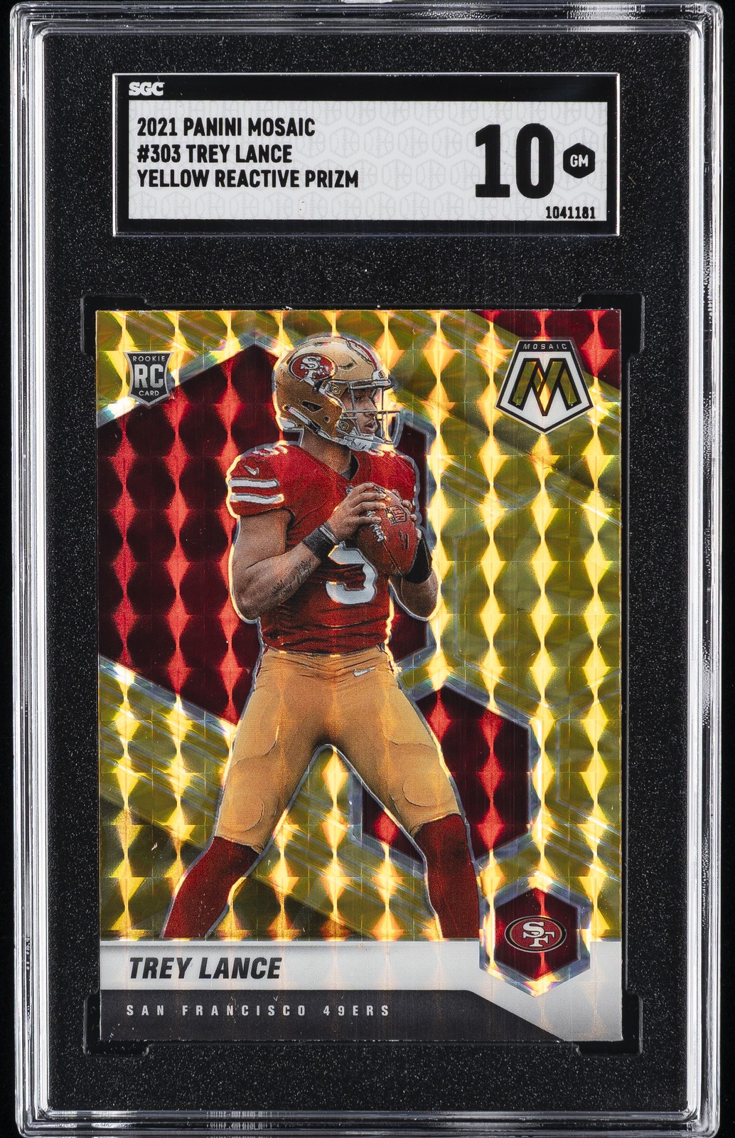 2021 PANINI MOSAIC REACTIVE YELLOW #303 TREY LANCE SGC 10 GM