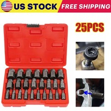 25Pcs Screw Extractor Set Hex Head Multi-Spline Easy Out Bolt Extractor Set NEW