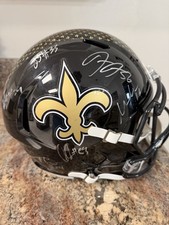 New Orleans Saints Full Size Alternate Black Helmet Signed By Multiple Players