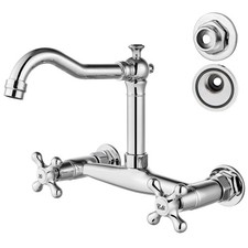 Chrome Polish Wall Mounted Kitchen Faucet,Utility Sink Faucet