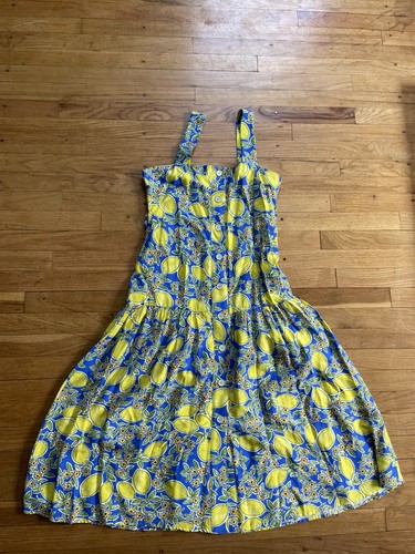 Lemon Tiered Maxi Jumper With Buttons NWOT Size Medium