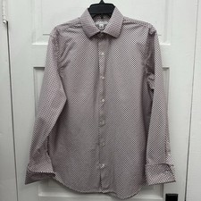 French Cuff Dress Shirt Banana Republic Men’s M 15–15½ Grid Pattern