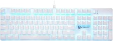 104 Key Mechanical Gaming Keyboard Brown Switch Hot Swap Ice Blue LED White READ