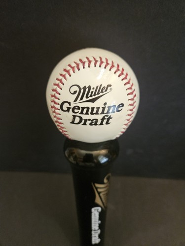 Miller Genuine Draft Beer Tap Handle Baseball On Bat *Used Stadium Tap* - Picture 4 of 6