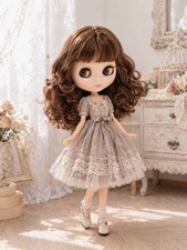 Blythe ICY Doll glossy Skin brown wavy Hair 12 inch BJD Nude Custom DIY